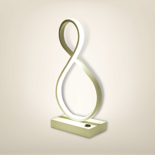 Lampe de chevet blanche design infinity