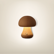 Lampe de chevet champignon petite large bois clair