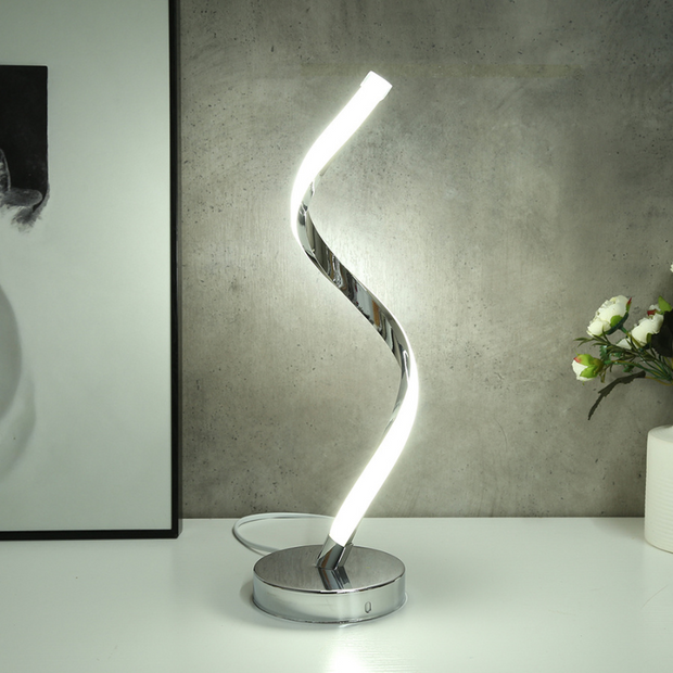 Lampe de chevet design luxe spilux argentée