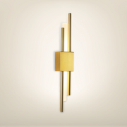 Lampe de chevet design suspendue au mur deux dorée droite aluminium