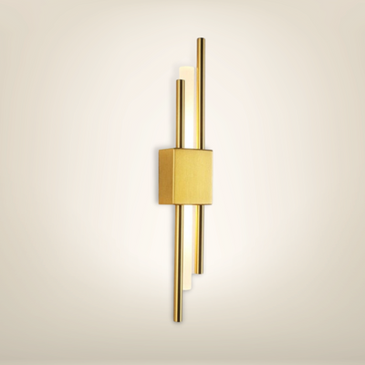 Lampe de chevet design suspendue au mur deux dorée droite aluminium
