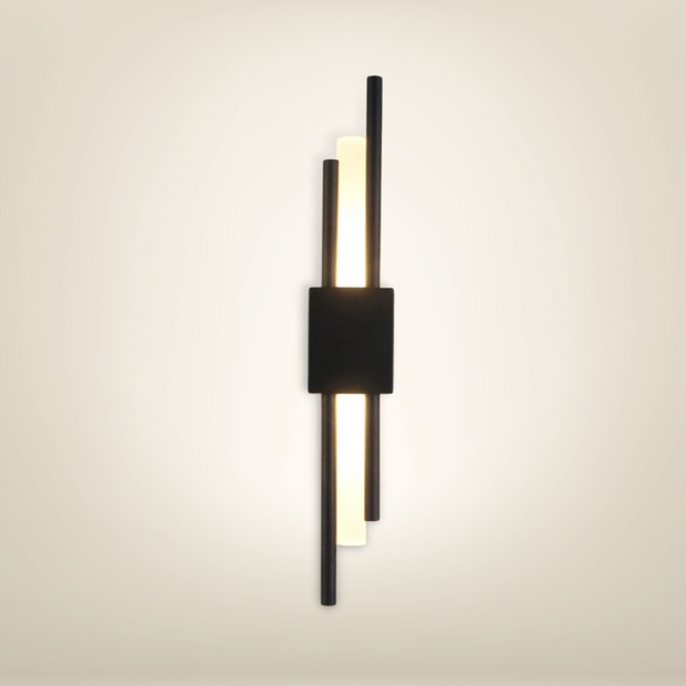 Lampe de chevet design suspendue au mur deux noire droite aluminium