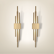 Lampe de chevet design suspendue au mur trois doree pack aluminium