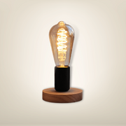 Lampe de chevet en bois cylindre bois clair