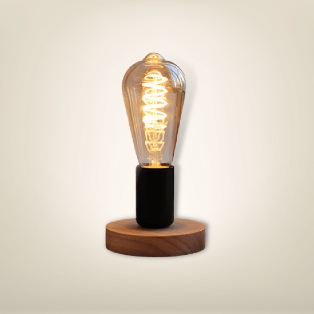Lampe de chevet en bois cylindre bois clair