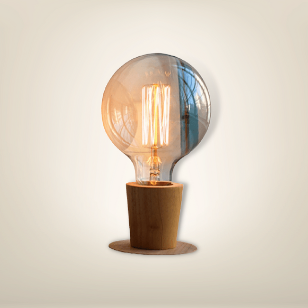 Lampe de chevet en bois entonnoir bois clair