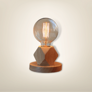 Lampe de chevet en bois pentagone bois clair