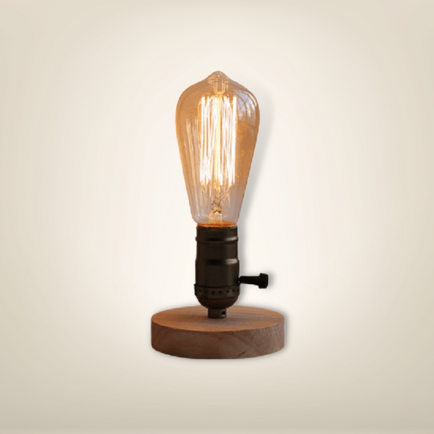 Lampe de chevet en bois rétro bois clair
