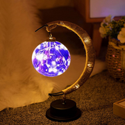 Lampe de chevet <br> Lune | Rotin | Violette