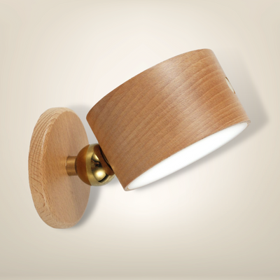 Lampe de chevet murale bois clair