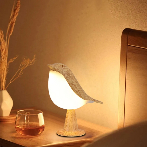 Lampe de chevet Oiseau Bois clair