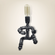 Lampe de chevet robot argentée métal