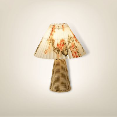 Lampe de chevet rotin fleur rotin