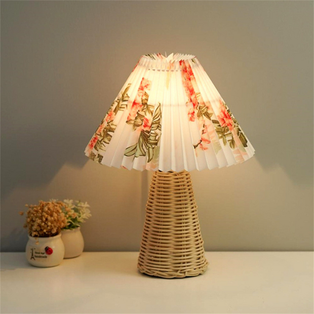 Lampe de chevet Rotin fleur Rotin