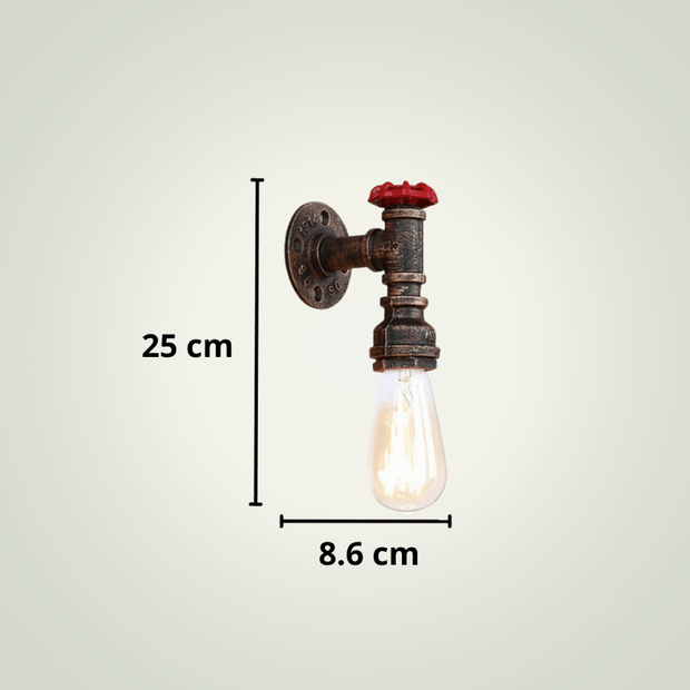 Lampe de chevet applique vintage robinet | N3 | Bronze Métal