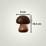 Lampe de chevet Champignon | Petite Large | Bois Foncé Bois foncé