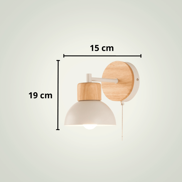 Lampe de chevet Classique | Blanche + Bois Bois clair