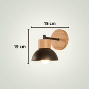 Lampe de chevet Classique | Noire + Bois Bois clair
