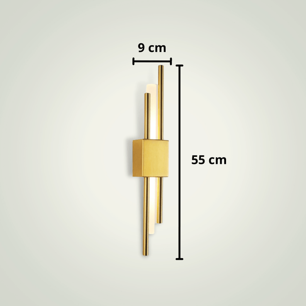 Lampe de chevet Design suspendue au mur | Deux | Dorée | Droite Aluminium