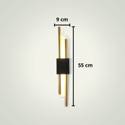 Lampe de chevet Design suspendue au mur | Deux | Dorée et Noire | Gauche Aluminium