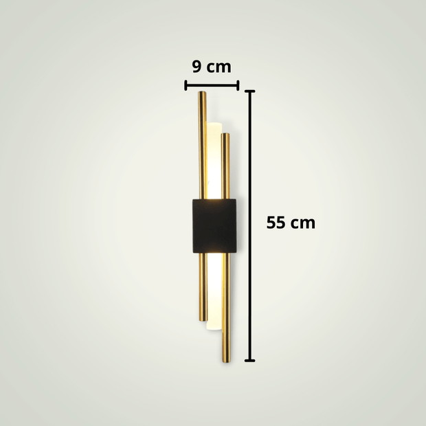Lampe de chevet Design suspendue au mur | Deux | Dorée et Noire | Gauche Aluminium
