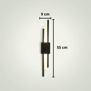 Lampe de chevet Design suspendue au mur | Deux | Noire | Droite Aluminium