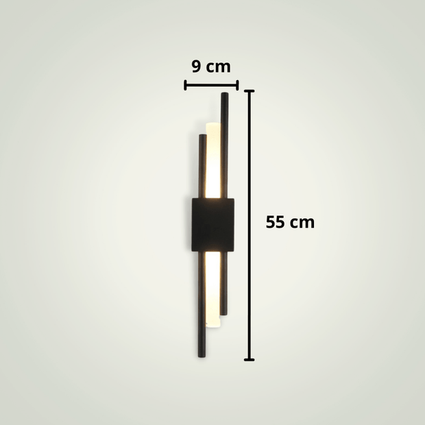 Lampe de chevet Design suspendue au mur | Deux | Noire | Droite Aluminium