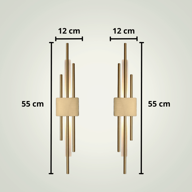 Lampe de chevet Design suspendue au mur | Trois | Dorée | PACK Aluminium