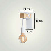 Lampe de chevet Industrielle | Blanche Bois clair