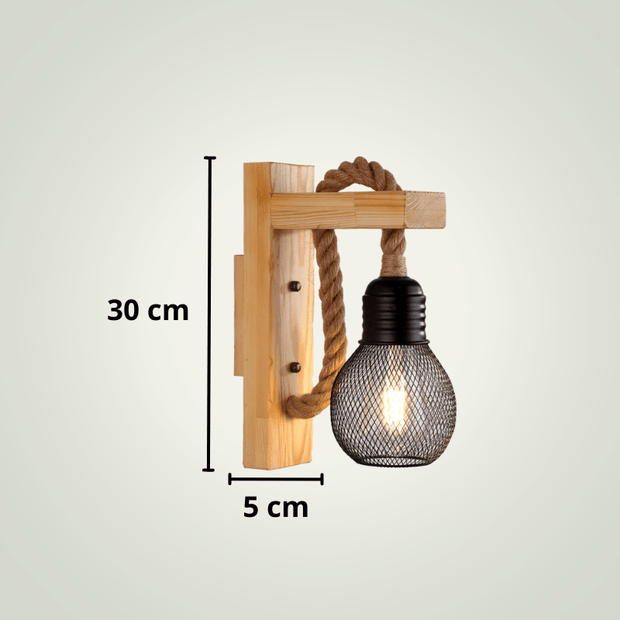 Lampe de Chevet Bois Industrielle