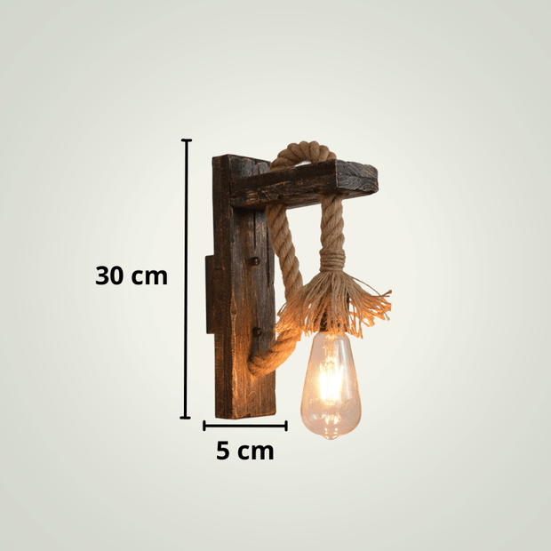Lampe de chevet Industrielle | Bois Foncé Bois foncé