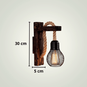 Lampe de chevet Industrielle | Bois Foncé Bois foncé