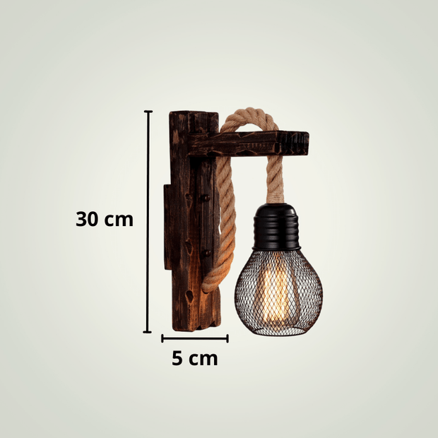 Lampe de chevet Industrielle | Bois Foncé Bois foncé