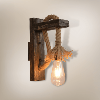 Lampe de chevet Industrielle | Bois Foncé Bois foncé