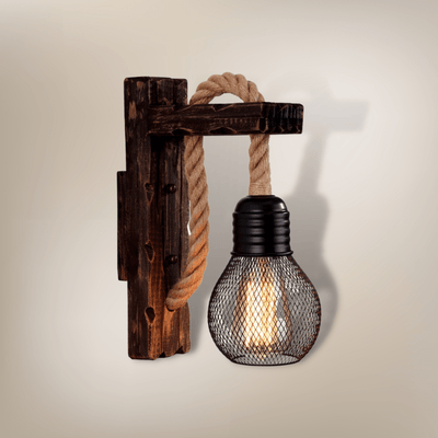 Lampe de chevet Industrielle | Bois Foncé Bois foncé
