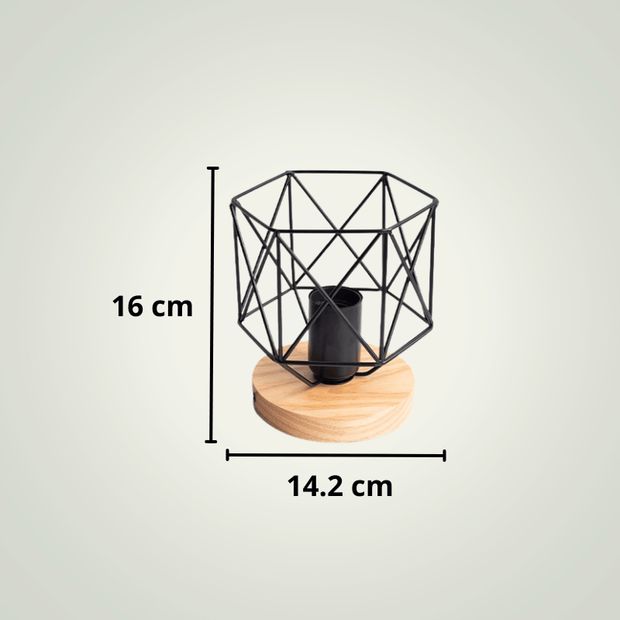 Lampe de chevet Industrielle | Hexagone | Noire Métal