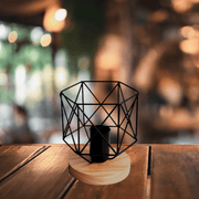 Lampe de chevet Industrielle | Hexagone | Noire Métal