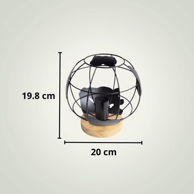 Lampe de chevet Industrielle | Sphère | Noire Métal