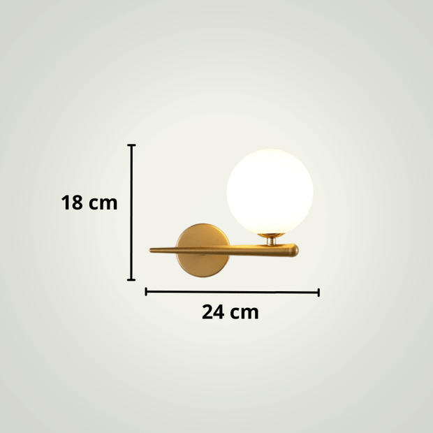 Lampe de chevet Murale avec prise | Dorée Métal