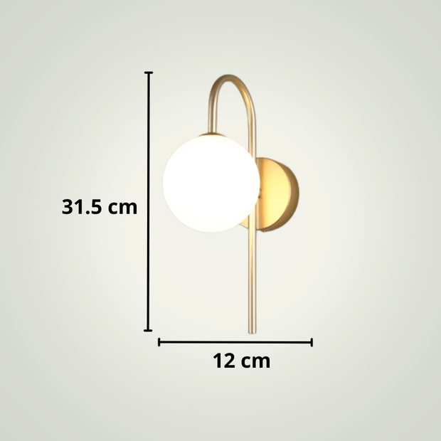 Lampe de chevet Murale avec prise | Dorée Métal