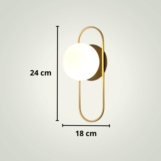 Lampe de chevet Murale avec prise | Dorée Métal