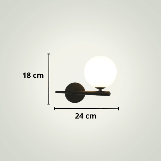 Lampe de chevet Murale avec prise | Noire Métal