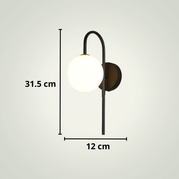 Lampe de chevet Murale avec prise | Noire Métal