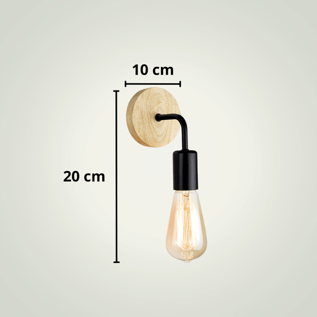 Lampe de chevet noire Industrielle Métal