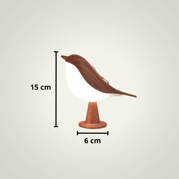 Lampe de chevet Oiseau | Bois foncé Bois foncé