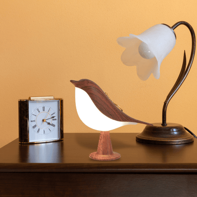 Lampe de chevet Oiseau | Bois foncé Bois foncé