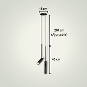 Lampe de chevet suspendue au plafond | Deux | Noire Aluminium