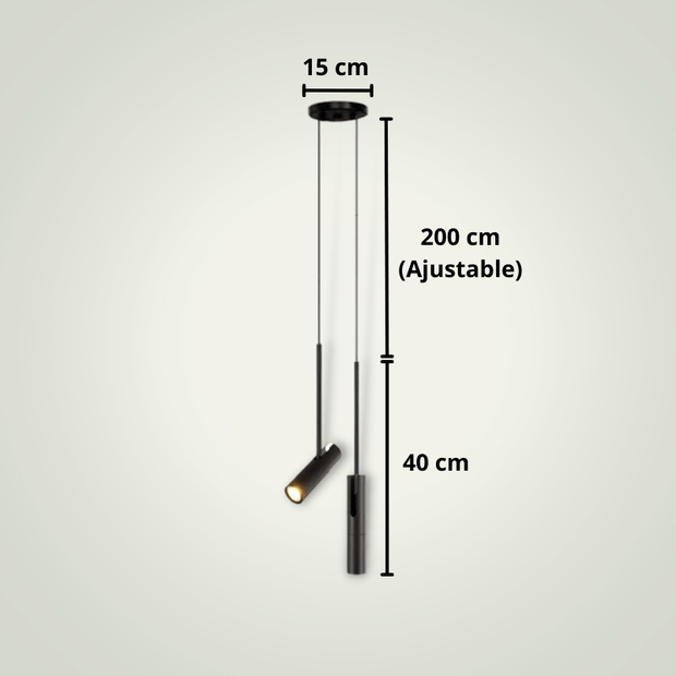 Lampe de chevet suspendue au plafond | Deux | Noire Aluminium