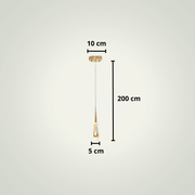 Lampe de chevet suspendue au plafond | Goutte allongée | Une | Dorée Aluminium