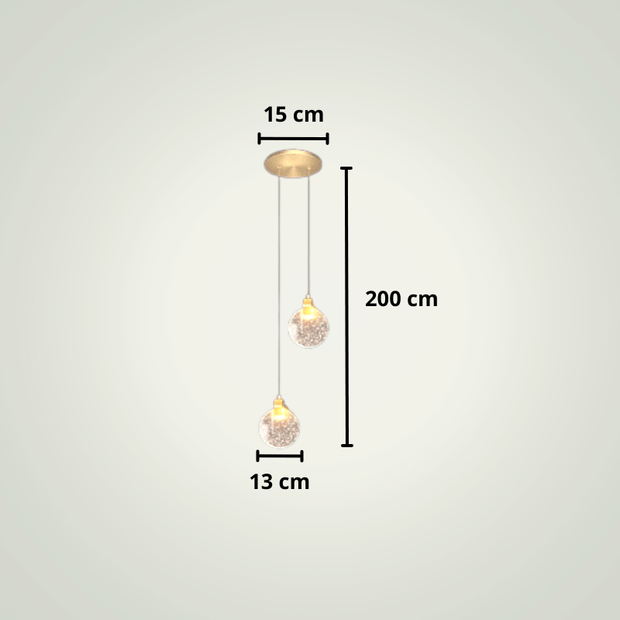 Lampe de chevet suspendue au plafond | Médaillon | Deux | Dorée Aluminium